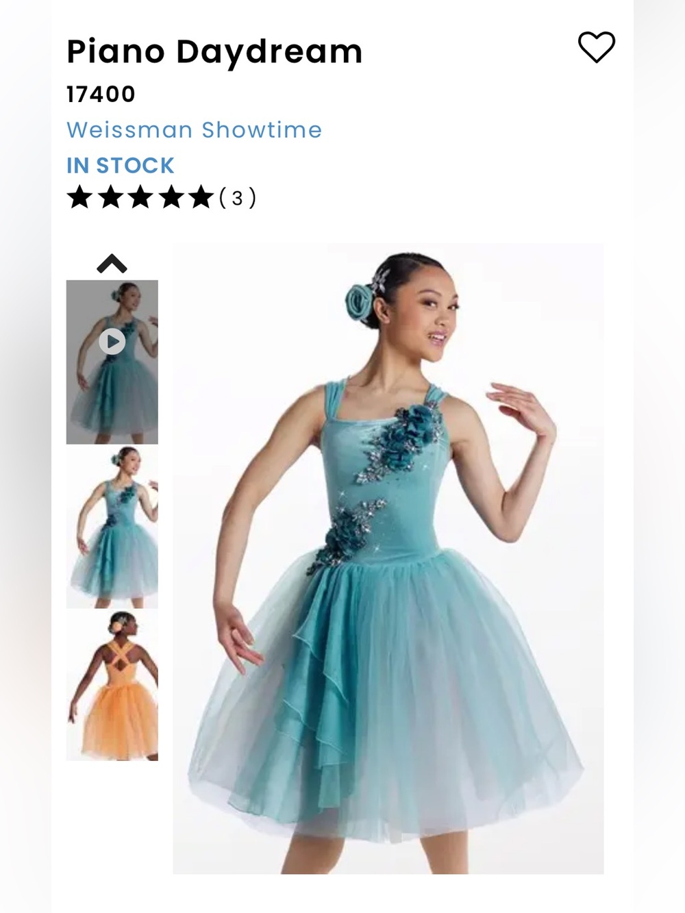 Weissman Piano Daydream Ballet Costume MC